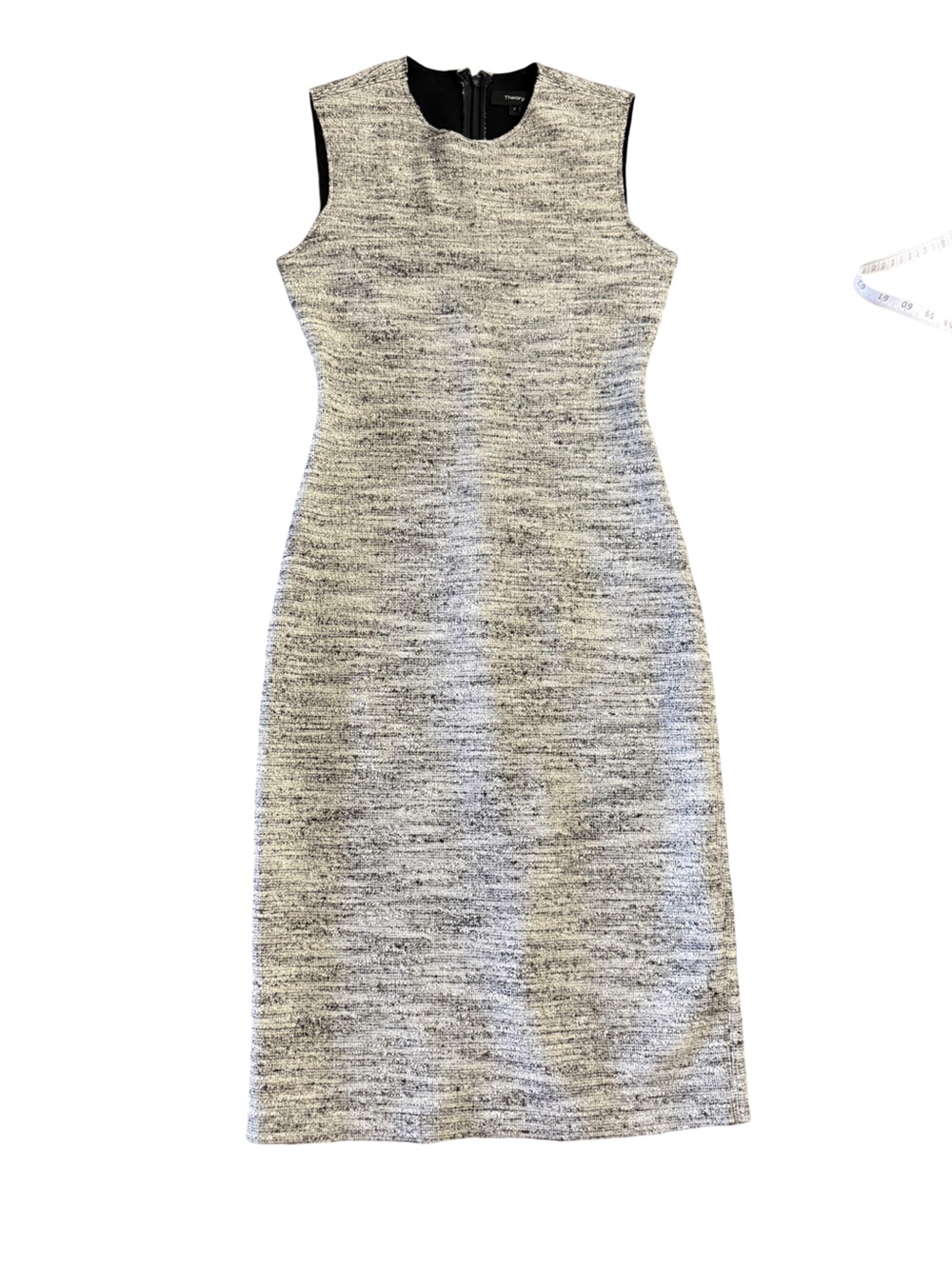 Theory Sleeveless Textured Midi Dress in Heather Gray